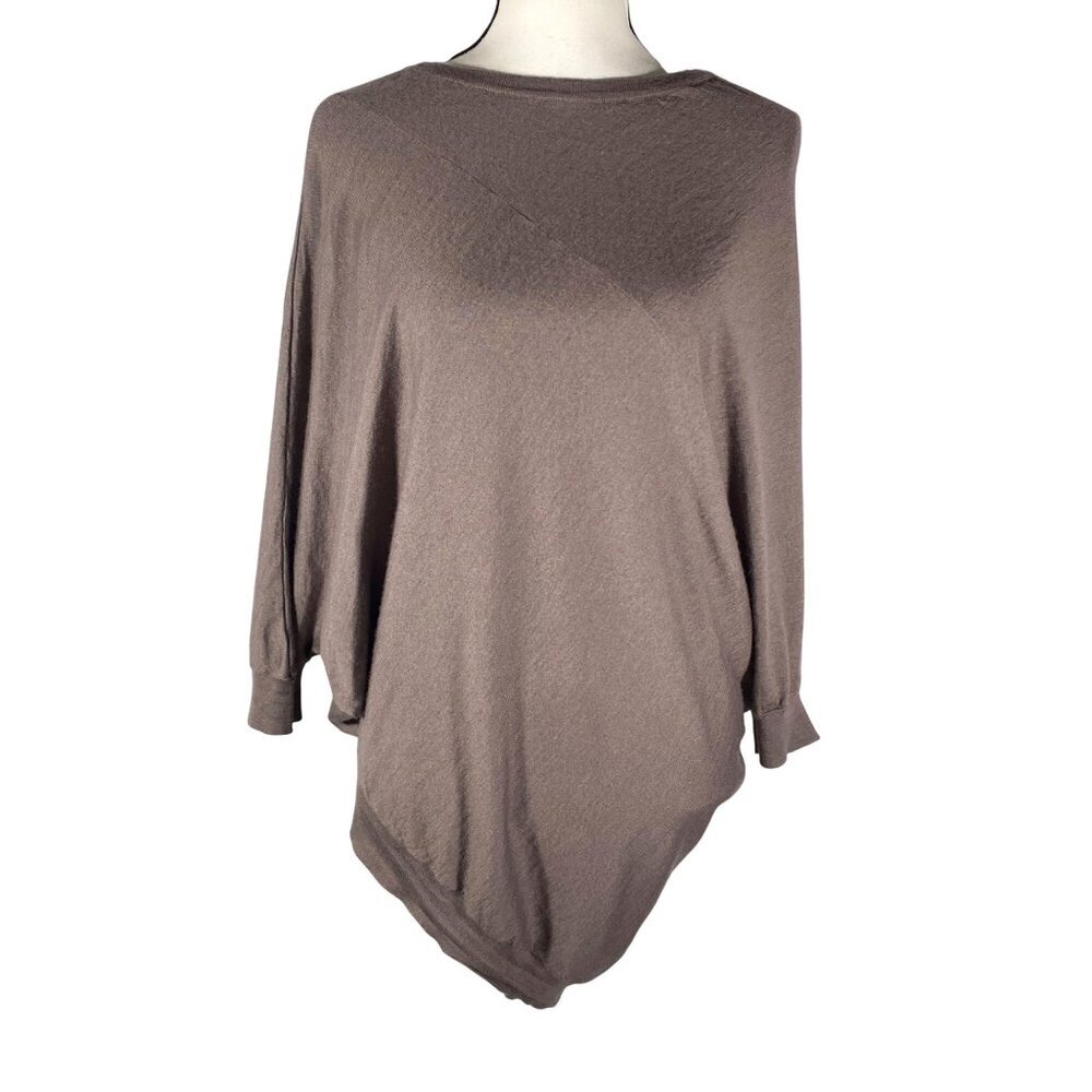 Brunello Cucinelli Taupe Brown Lightweight Draped Women's Sweater